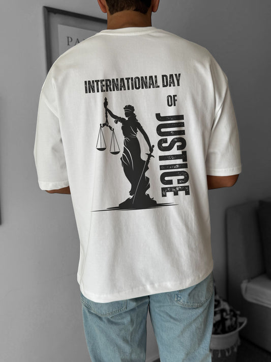 Justice white oversized t-shirt