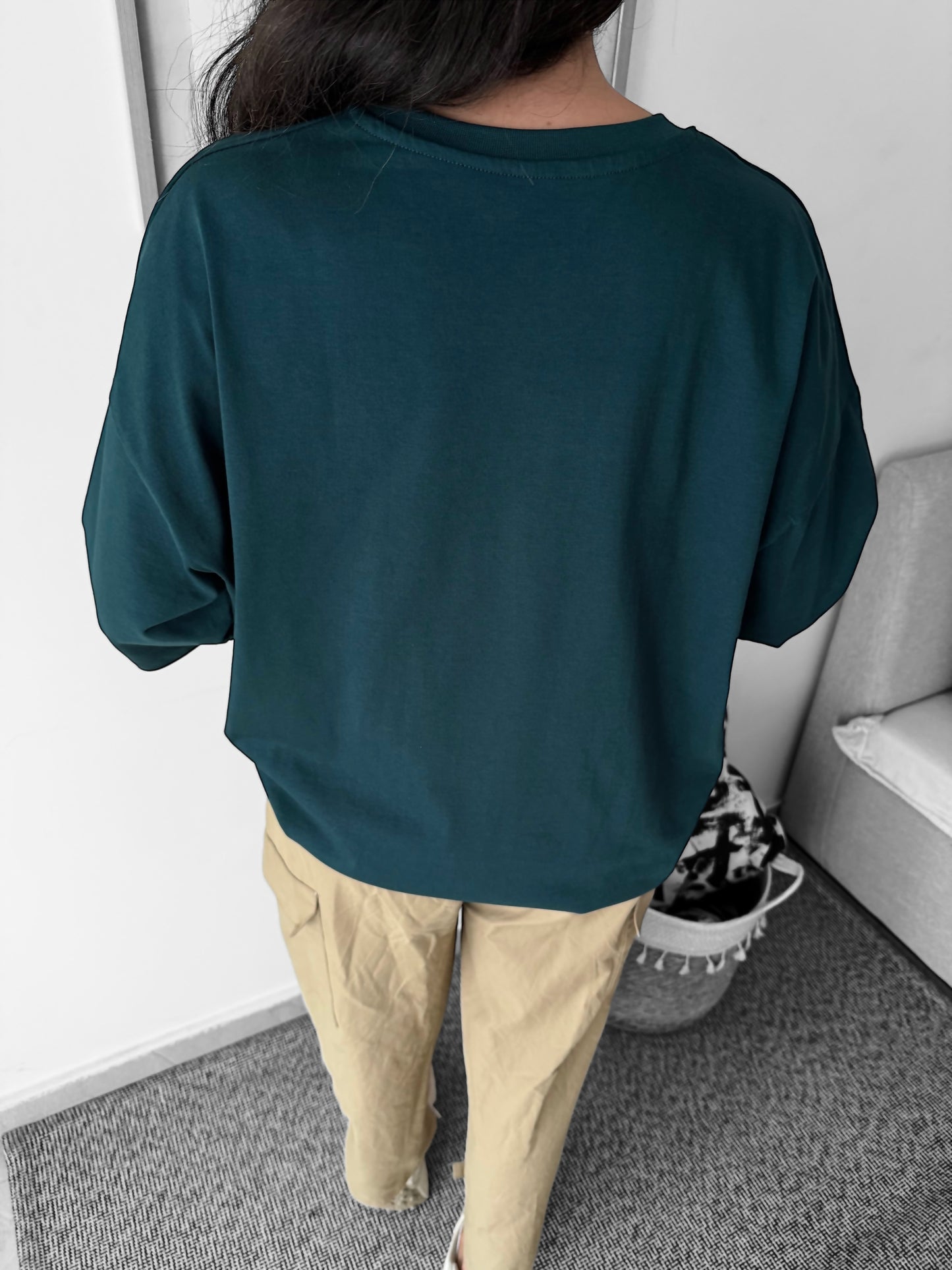 Woobenwise hunter green oversized tee
