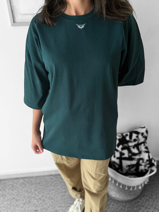 Woobenwise hunter green oversized tee