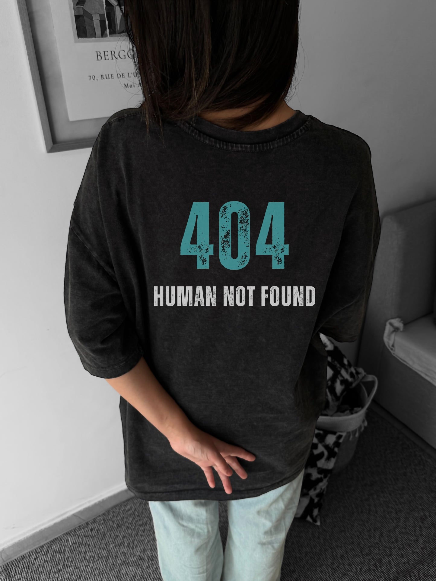 404 dark grey washed oversized tee
