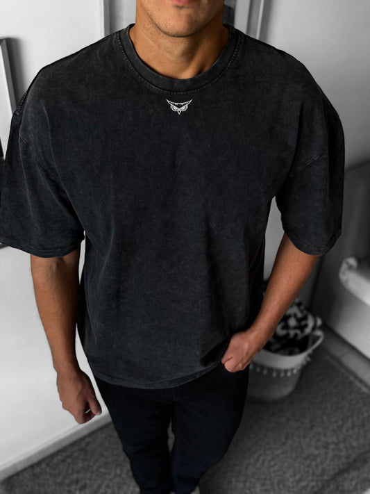 Woobenwise dark grey washed oversized T-shirt