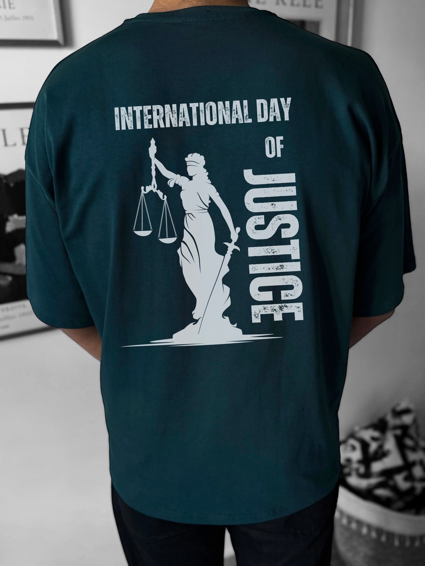 Justice hunter green oversized t-shirt