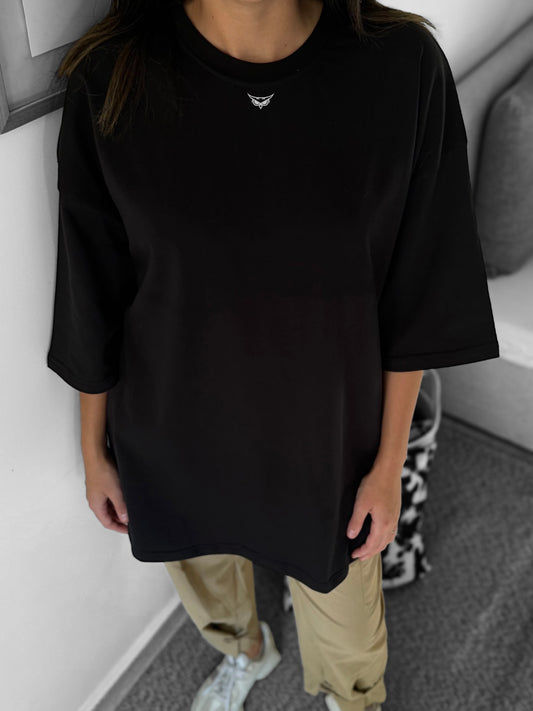 Woobenwise black oversized tee
