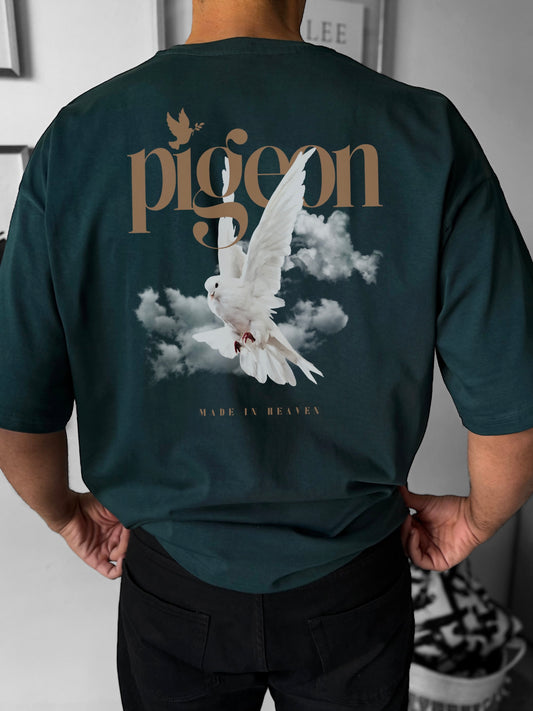 Pigeon hunter green oversized t-shirt