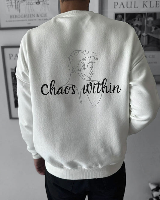 Chaos white crewneck