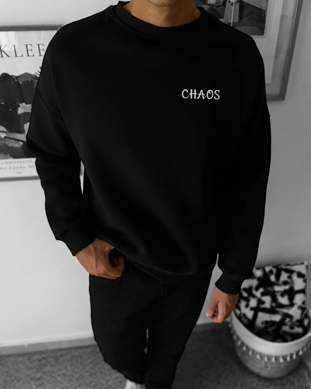 Chaos black crewneck